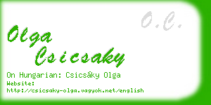 olga csicsaky business card