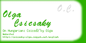 olga csicsaky business card